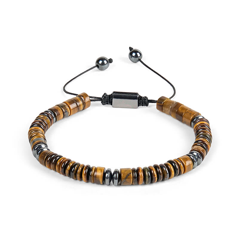 Small Adjustable Natural Gemstone Rope Cord Bracelet