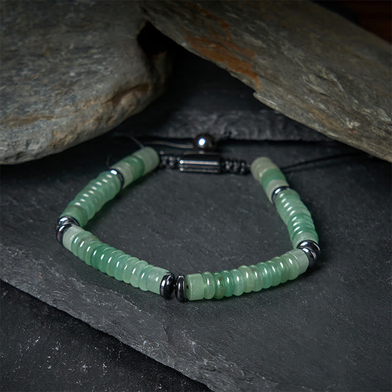Small Adjustable Natural Gemstone Rope Cord Bracelet