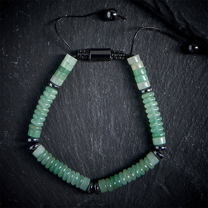Small Adjustable Natural Gemstone Rope Cord Bracelet