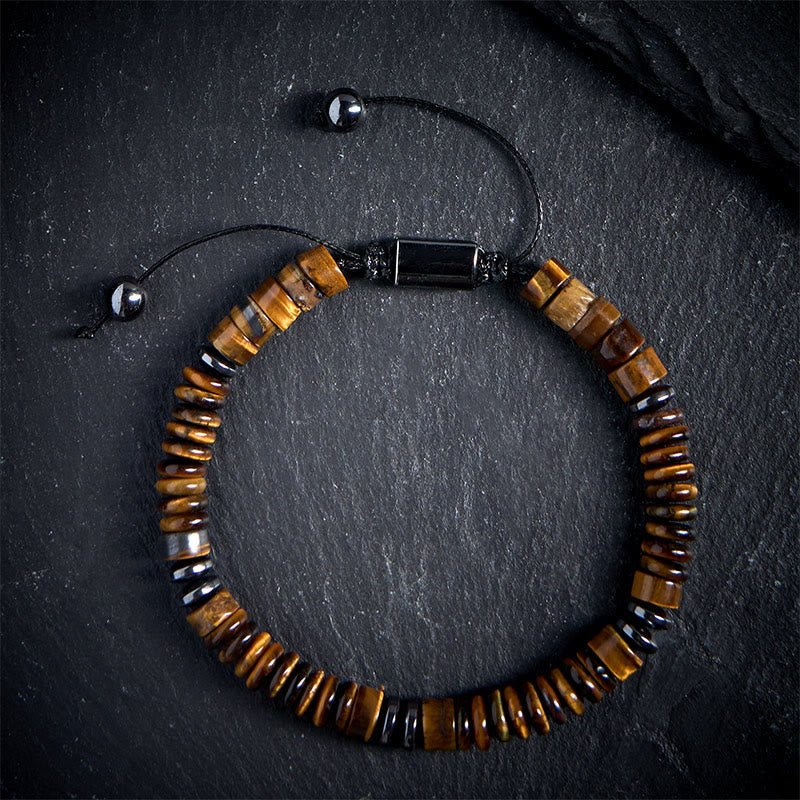 Small Adjustable Natural Gemstone Rope Cord Bracelet