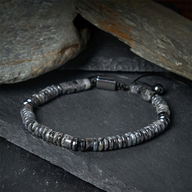 Small Adjustable Natural Gemstone Rope Cord Bracelet