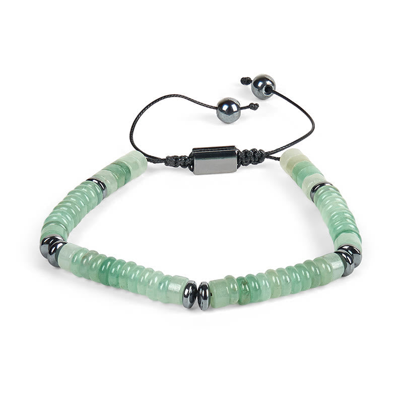 Small Adjustable Natural Gemstone Rope Cord Bracelet