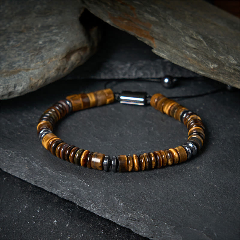 Small Adjustable Natural Gemstone Rope Cord Bracelet