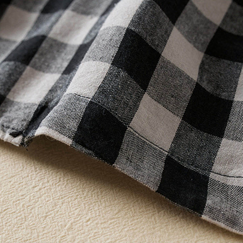 Tactile Cotton Plaid Structured Mindful Transit Jacket