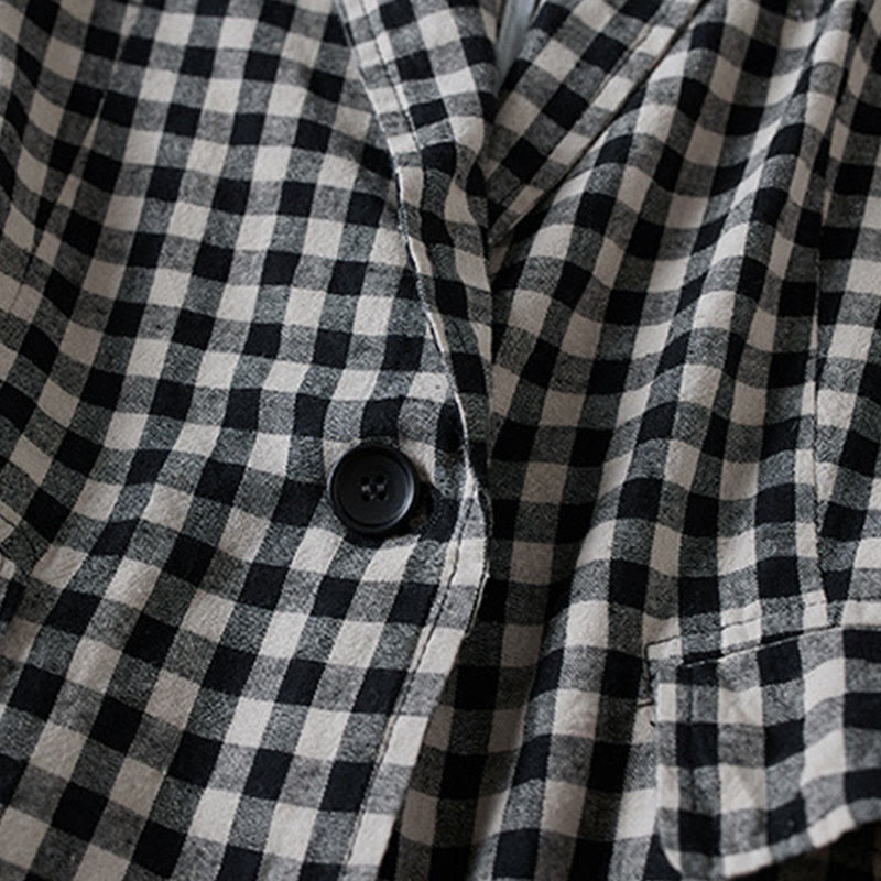 Tactile Cotton Plaid Structured Mindful Transit Jacket