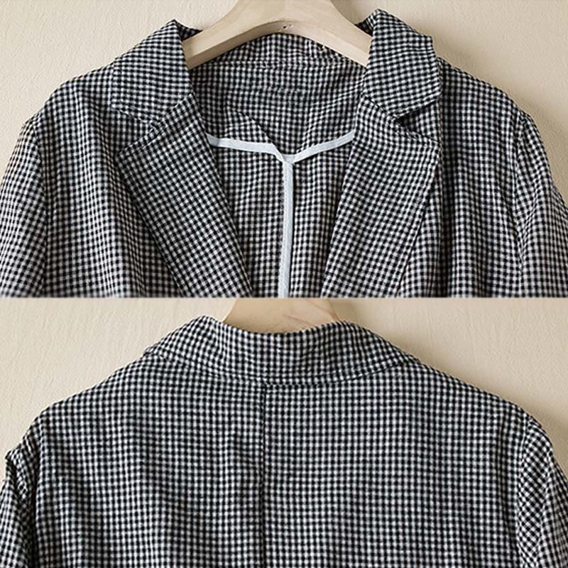 Tactile Cotton Plaid Structured Mindful Transit Jacket