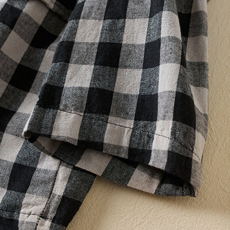 Tactile Cotton Plaid Structured Mindful Transit Jacket
