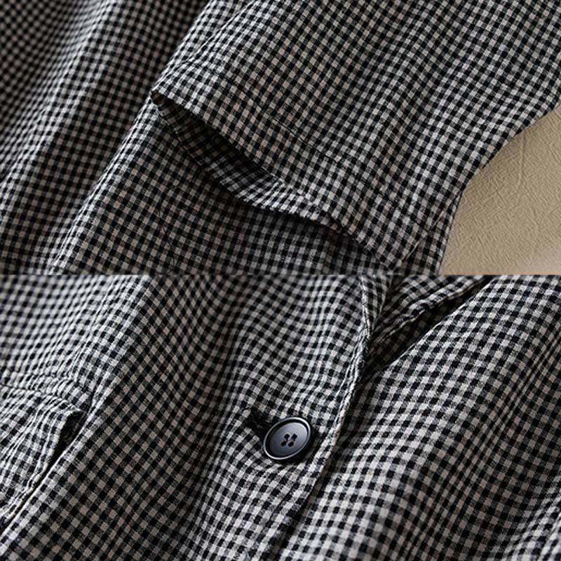 Tactile Cotton Plaid Structured Mindful Transit Jacket
