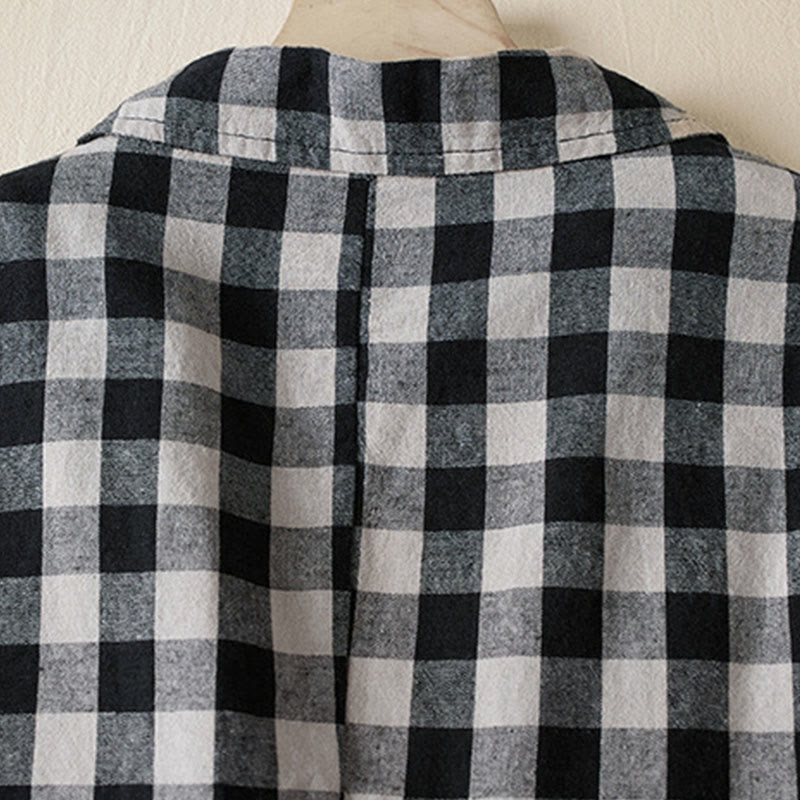 Tactile Cotton Plaid Structured Mindful Transit Jacket