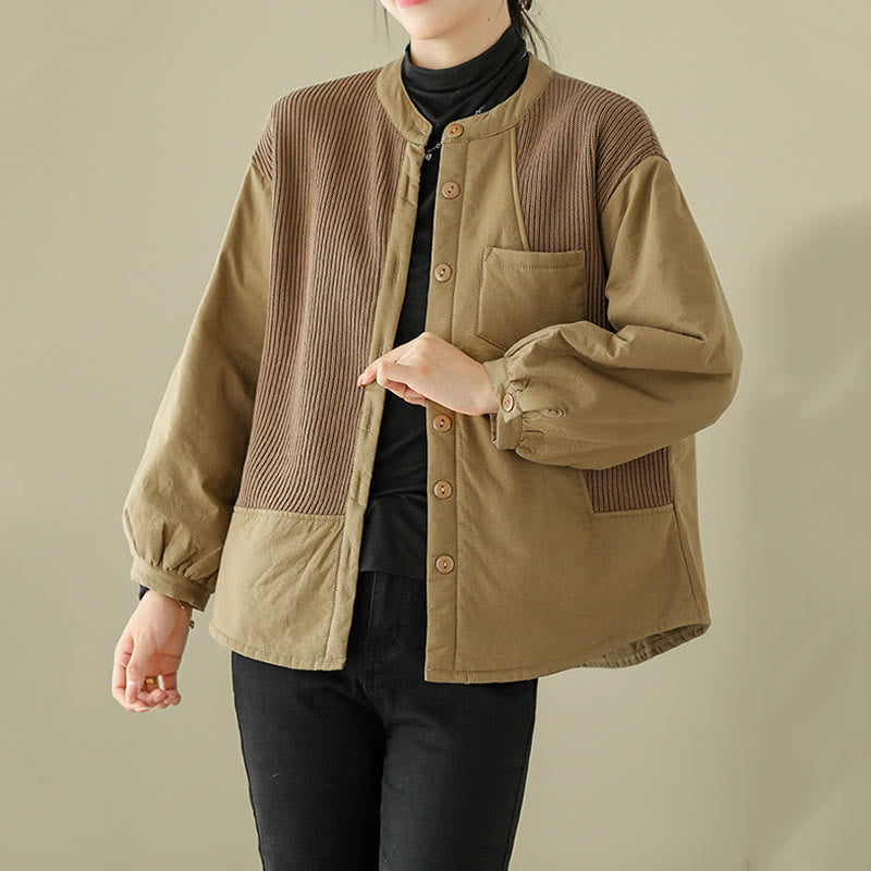 Tactile Cotton Stand Collar Daily Grounding Jacket