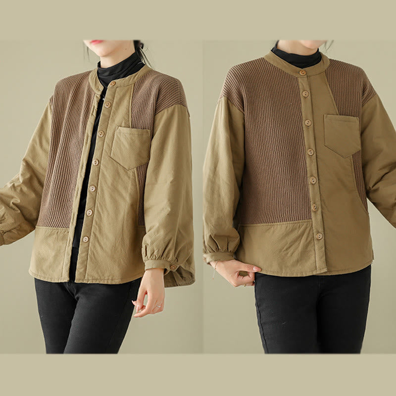 Tactile Cotton Stand Collar Daily Grounding Jacket