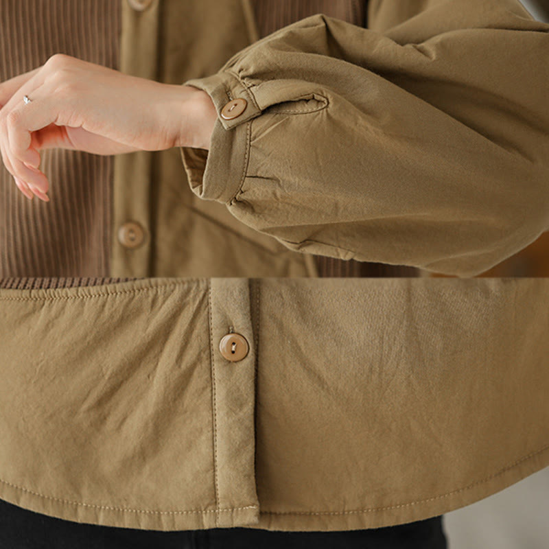 Tactile Cotton Stand Collar Daily Grounding Jacket