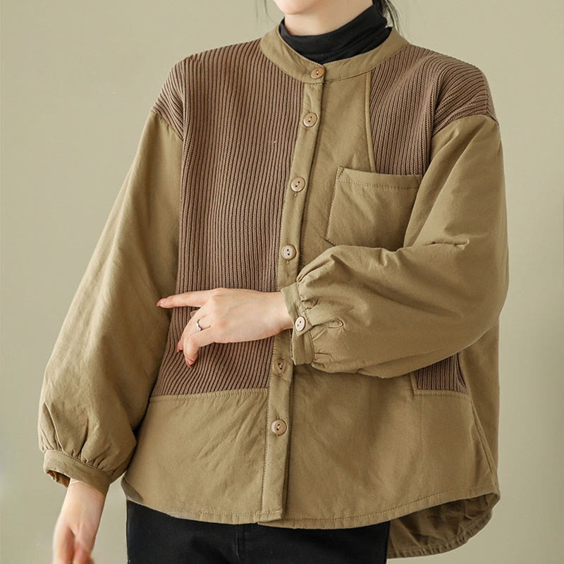 Tactile Cotton Stand Collar Daily Grounding Jacket