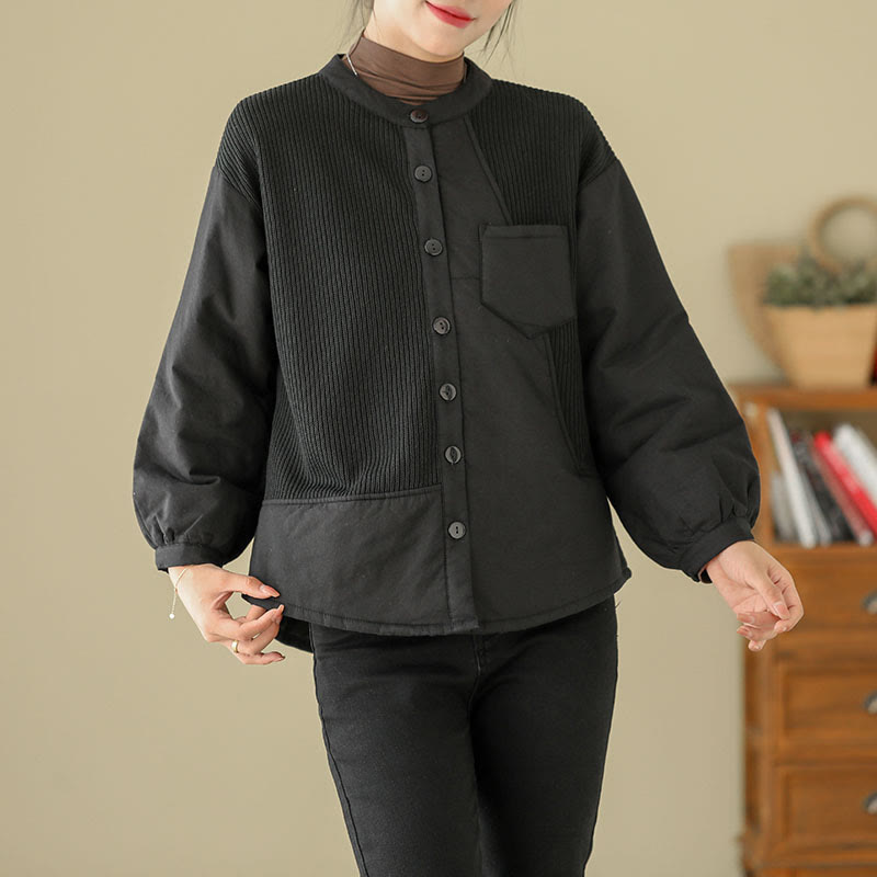 Tactile Cotton Stand Collar Daily Grounding Jacket
