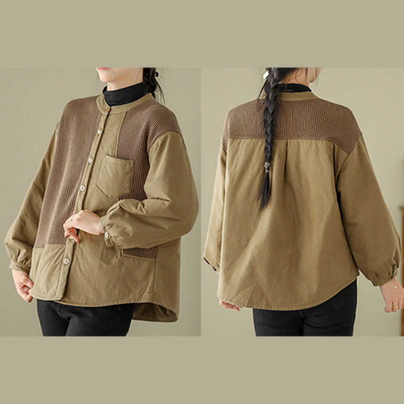 Tactile Cotton Stand Collar Daily Grounding Jacket