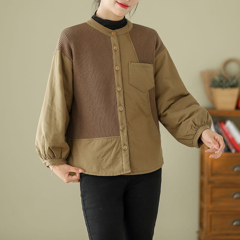 Tactile Cotton Stand Collar Daily Grounding Jacket
