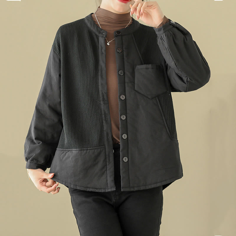 Tactile Cotton Stand Collar Daily Grounding Jacket