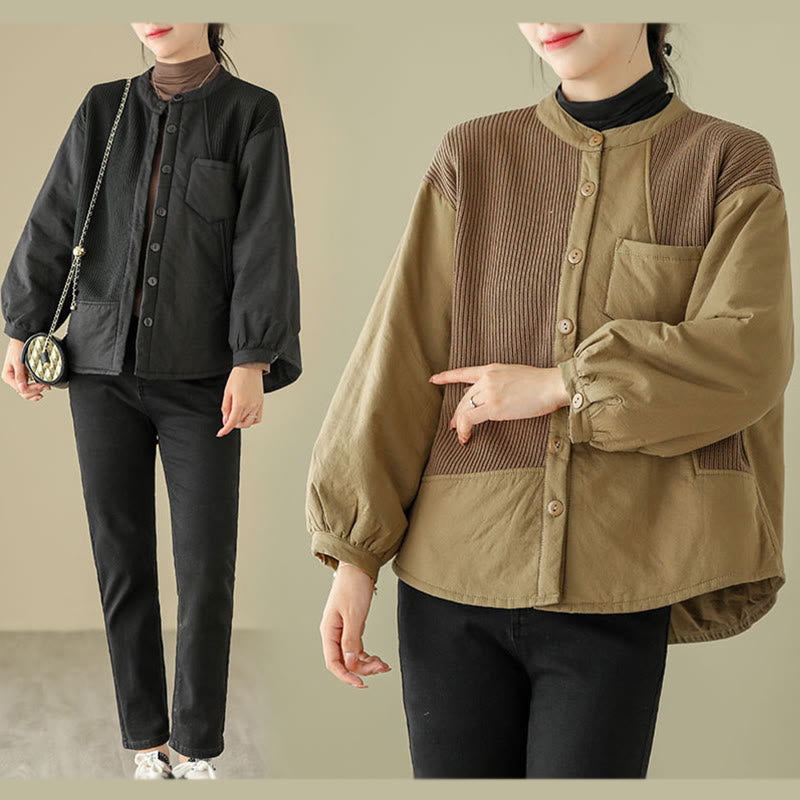 Tactile Cotton Stand Collar Daily Grounding Jacket
