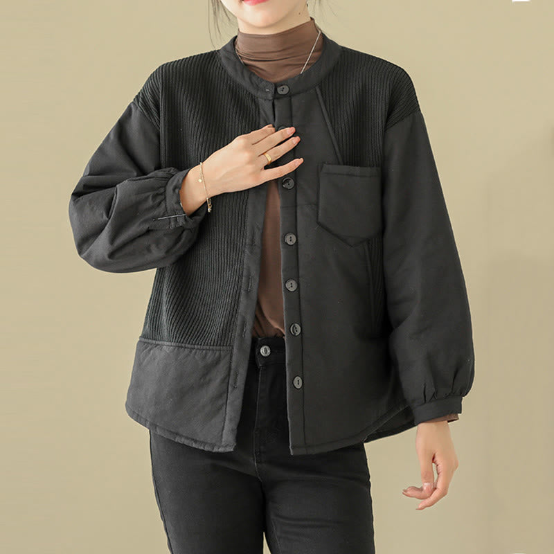 Tactile Cotton Stand Collar Daily Grounding Jacket
