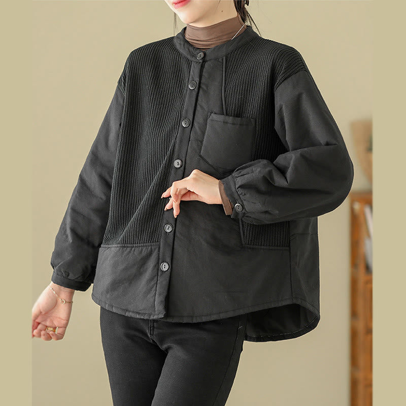 Tactile Cotton Stand Collar Daily Grounding Jacket