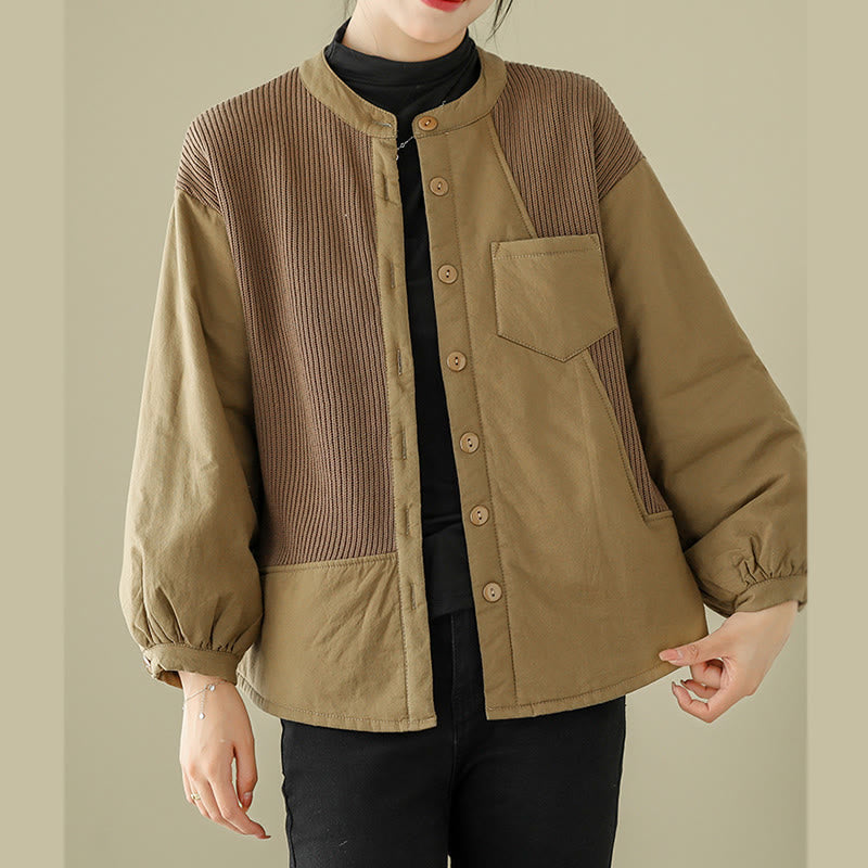 Tactile Cotton Stand Collar Daily Grounding Jacket