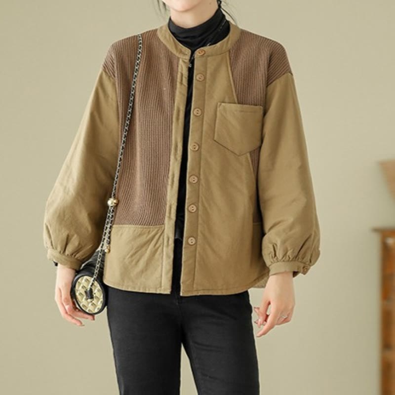 Tactile Cotton Stand Collar Daily Grounding Jacket