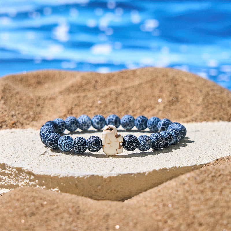 Natural Stone Elephant Symbol Beaded Bracelet: Inner Strength & Grounding