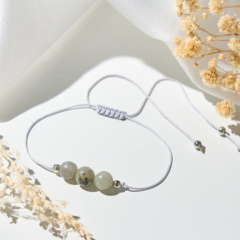 Natural Labradorite Bead Rope Healing Bracelet