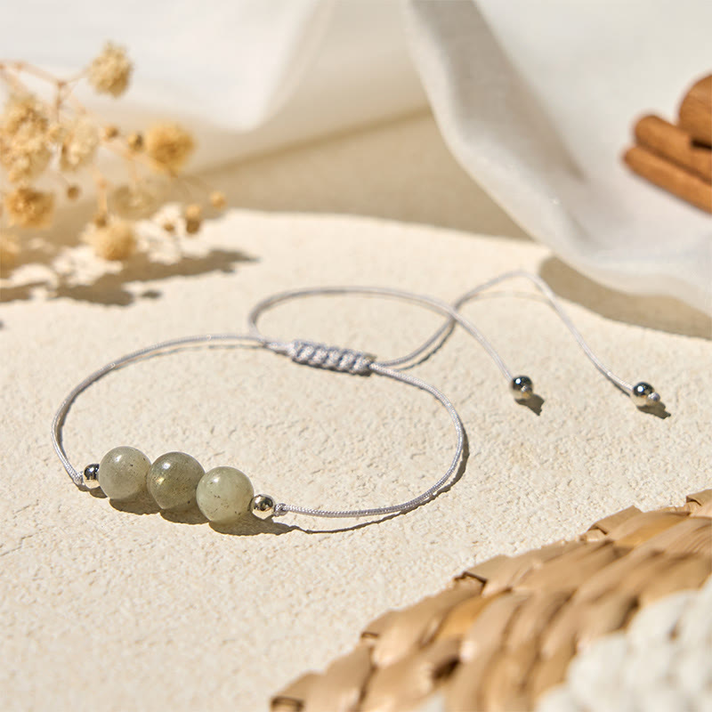 Natural Labradorite Bead Rope Healing Bracelet