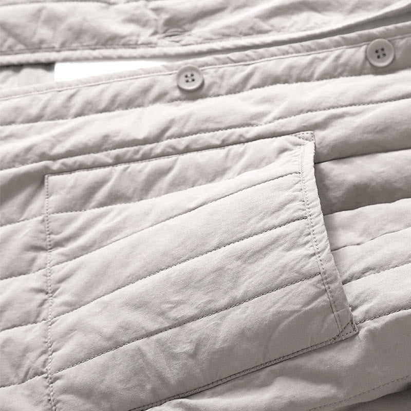 Tactile Quilted Cotton Hooded Meditation Jacket