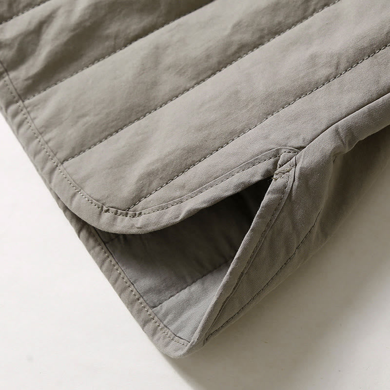 Tactile Quilted Cotton Hooded Meditation Jacket