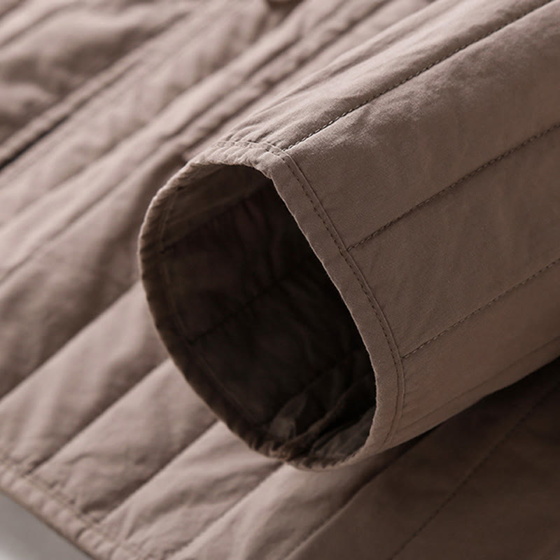 Tactile Quilted Cotton Hooded Meditation Jacket