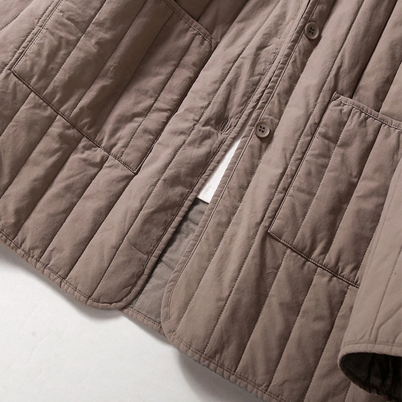Tactile Quilted Cotton Hooded Meditation Jacket