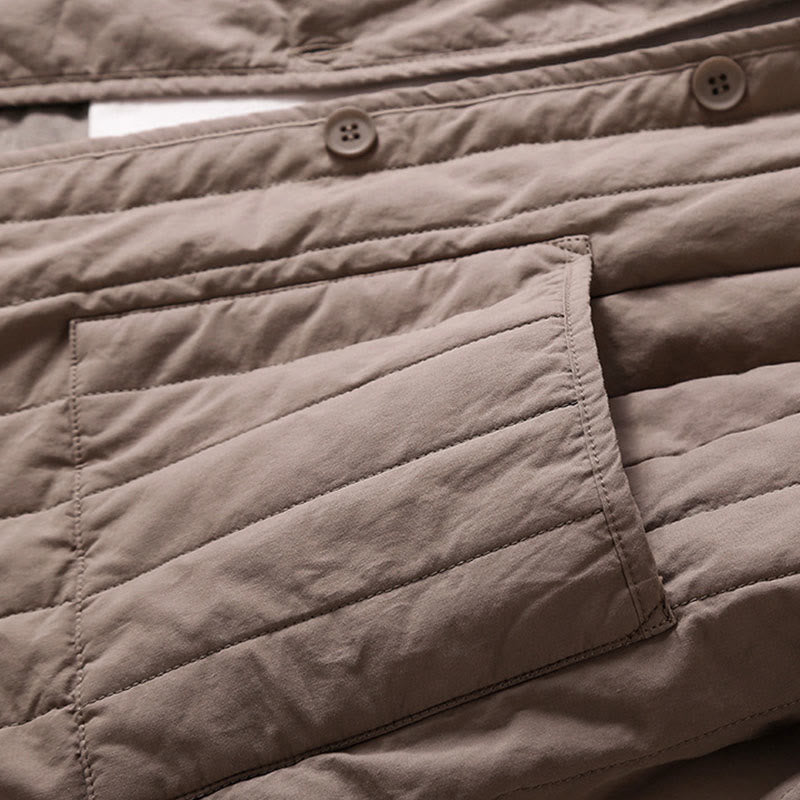 Tactile Quilted Cotton Hooded Meditation Jacket