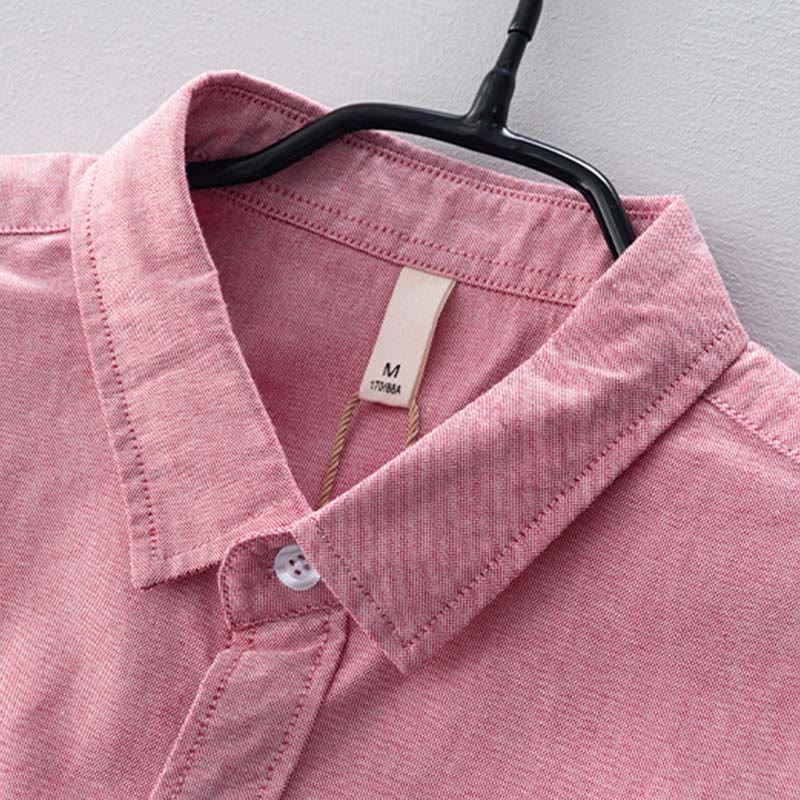Tactile Cotton Stand Collar Minimalist Meditation Men's Shirt