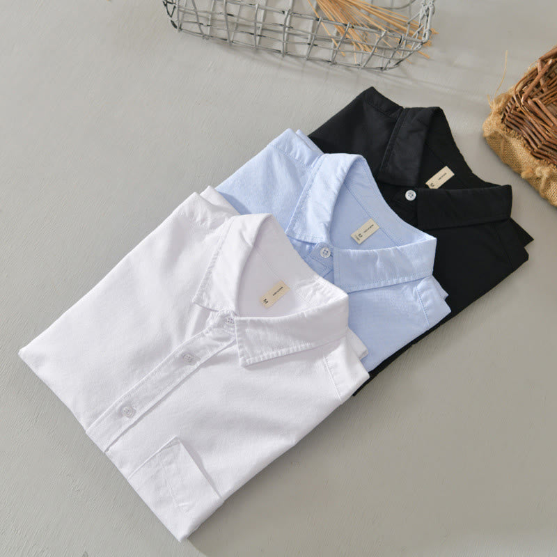 Tactile Cotton Stand Collar Minimalist Meditation Men's Shirt