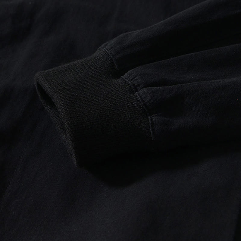 Fall Solid Long Sleeve Buttons Down Men Cotton Shirt With Pockets