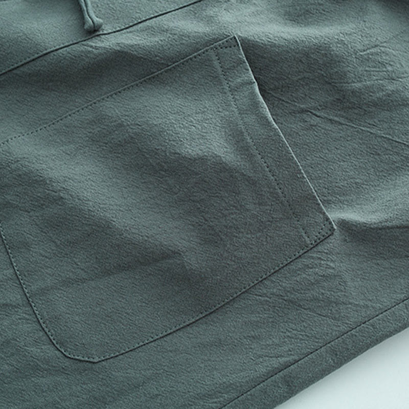 Breathable Cotton Long-Sleeve Frog-Button Meditation Shirt