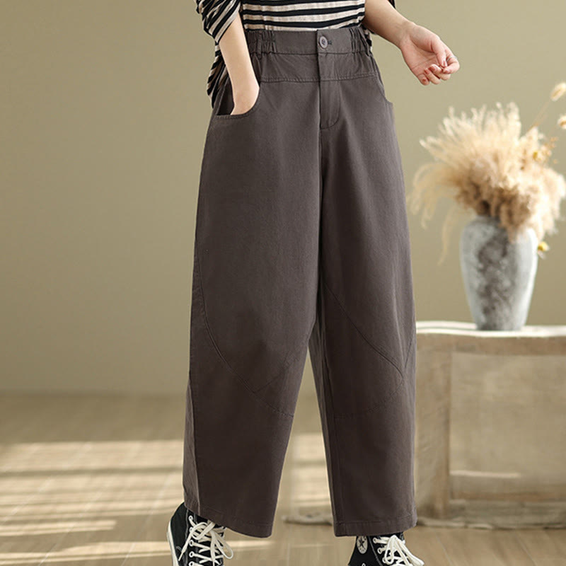 Breathable Cotton-Blend Slim Harem Pants for Daily Meditation and Movement