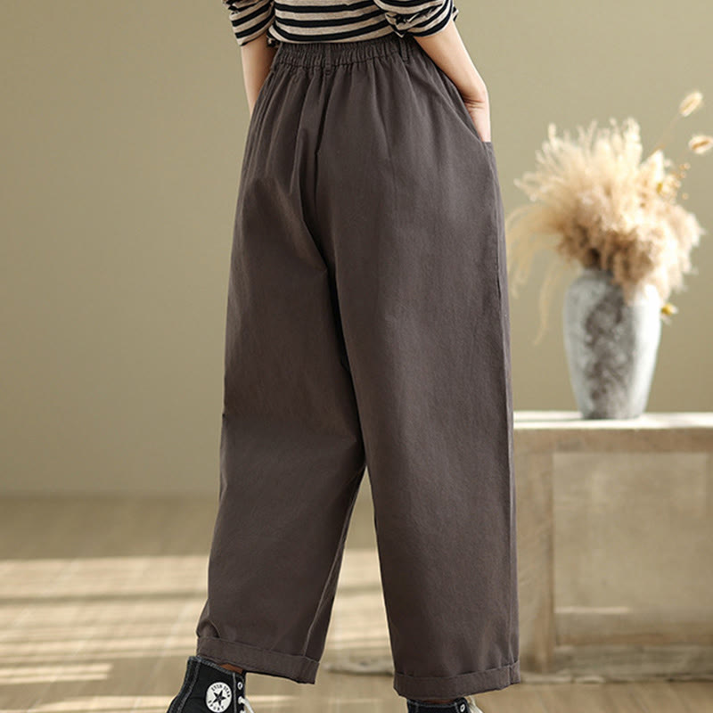 Breathable Cotton-Blend Slim Harem Pants for Daily Meditation and Movement