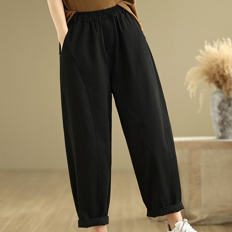 Tactile Breathable Elastic Waist Meditation Harem Pants