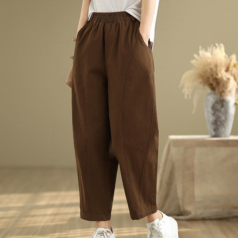 Tactile Breathable Elastic Waist Meditation Harem Pants