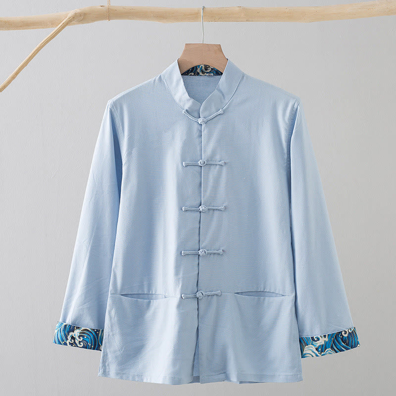 Tactile Cotton Linen Long-Sleeve Mindful Meditation Shirt