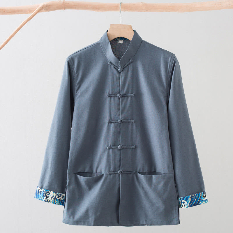 Tactile Cotton Linen Long-Sleeve Mindful Meditation Shirt