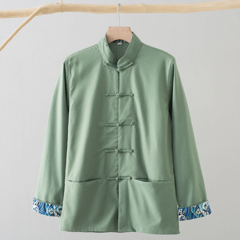 Tactile Cotton Linen Long-Sleeve Mindful Meditation Shirt