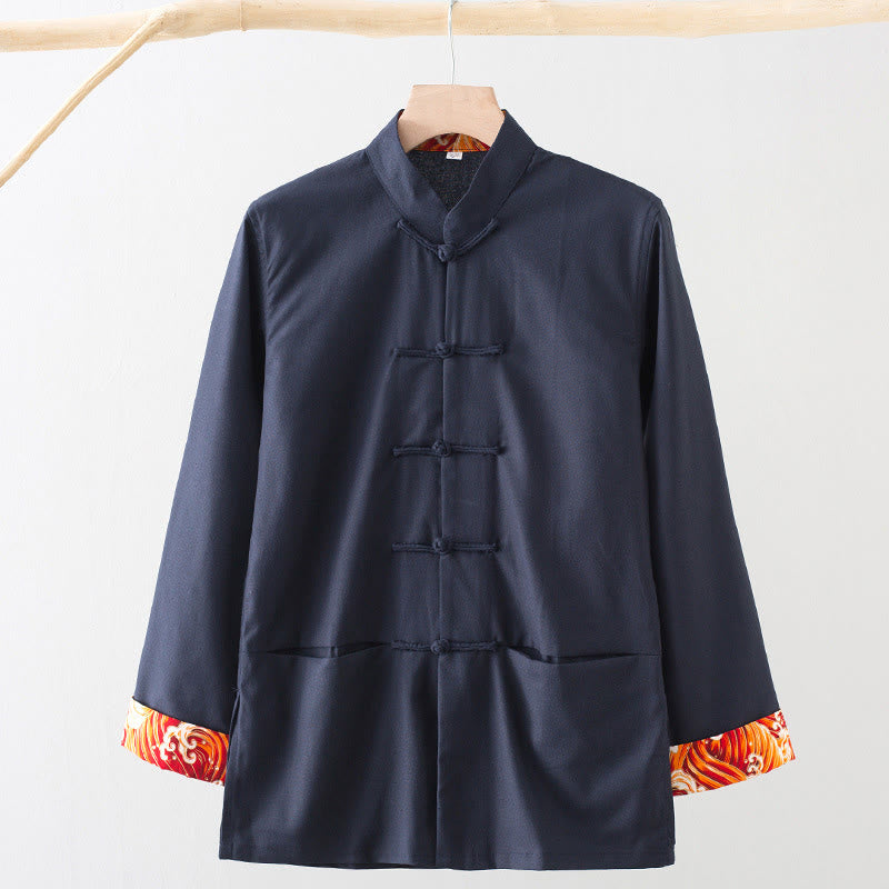 Tactile Cotton Linen Long-Sleeve Mindful Meditation Shirt