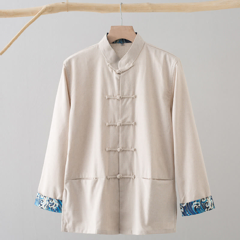 Tactile Cotton Linen Long-Sleeve Mindful Meditation Shirt