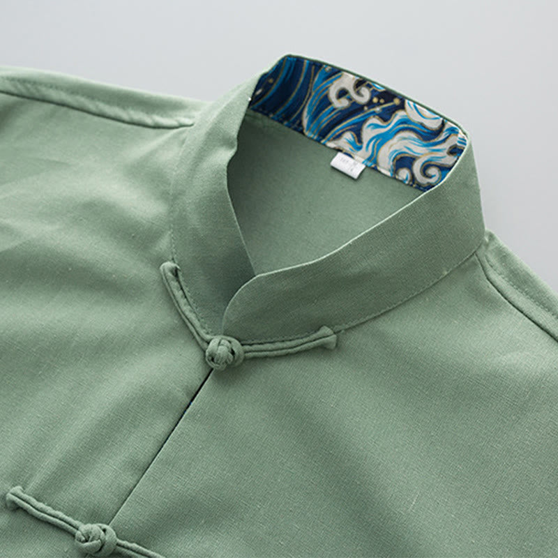 Tactile Cotton Linen Long-Sleeve Mindful Meditation Shirt