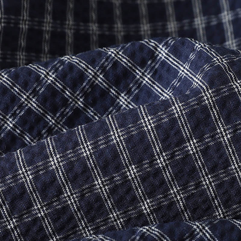 Casual Plaid Pattern Women's Cotton Wide Leg Pants With Pockets