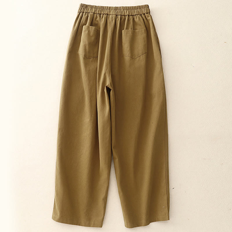 Cotton-Blend Straight-Leg Daily Grounding Trousers